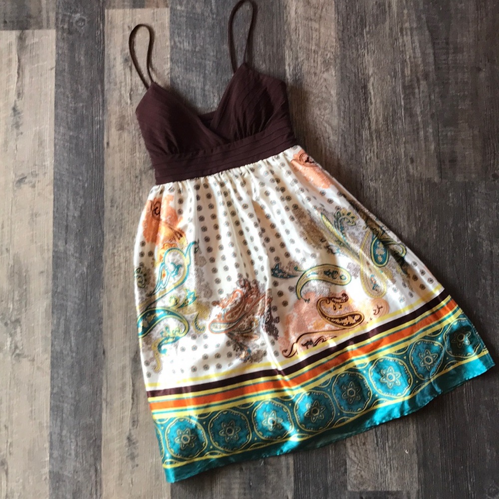 Empire waist paisley silk dress by Intrigue